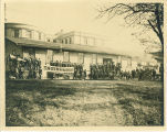 Posing by the new Engineering shed, the University of Iowa, 1901