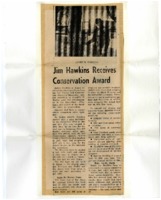 Jim Hawkins receives conservation award. 