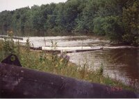 1993 Flood water being piped into the Iowa River