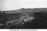 Business district with sandstone hills and  bed of Cenozoic -- Miocene, Hot Springs, South Dakota, late 1890s or early 1900s