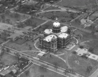 Aerial view of the Iowa State Capitol.