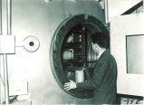 Physicist with atom smasher, The University of Iowa, November 1948