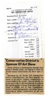 Conservation district is sponsor of art show. 