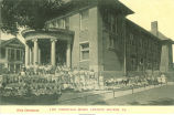 Girls and staff in front of dormitory, The Christian Home, Council Bluffs, Iowa, January 8, 1911