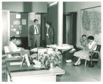 People in Psychology Department lounge, The University of Iowa, 1950s
