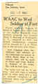 WAAC to wed soldier at fort