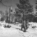 Central campus and Campanile in winter, 1953