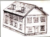 Sketch of first Burlington, Iowa building to house the Legislature
