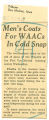 Men's coats for WAACs in cold snap