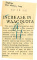 Increase in WAAC quota