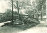 Walkway with stone steps leading to Quadrangle Hall, The University of Iowa, 1920s