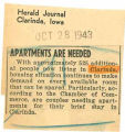 Apartments needed