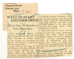 WACs to start another drive
