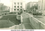 Induction ceremony on west side of Old Capitol, The University of Iowa, 1920s