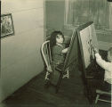 Children painting at easels, The University of Iowa, February 22, 1938