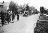 Military convoy transport trucks, 1918