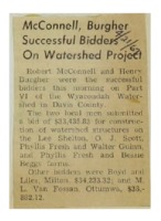 1967 - McConnell, Burgher Successful Bidders On Watershed Project 