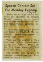 1964 - Speech Contest Set for Monday Evening won by Pam Stockham