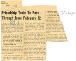Friendship train to pass through Iowa February 12