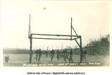Brueckner kicks goal in Iowa-Iowa State game at Iowa Field, The University of Iowa, November 15, 1913