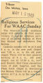 Religious services for WAAC Sunday