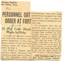 Personnel cut order at fort