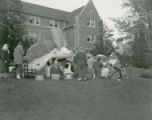 Alpha Delta Pi Sorority lawn display, Homecoming, 1954