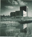 Theatre Building and adjacent lagoon seen from the north, The University of Iowa, 1936