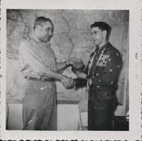 Receiving an award.