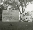 Delta Delta Delta Homecoming lawn display, ""Western Union,"" 1950