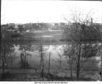 Campus view from west side of Iowa River, The University of Iowa, 1900s