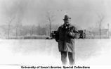 William Deforest Rahming standing outside in winter, The University of Iowa, 1913