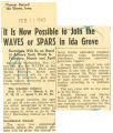 It is now possible to join the WAVES or SPARS in Ida Grove