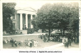 Crowd gathered for Class Day exercises at Old Capitol, The University of Iowa, 1920s