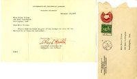 LeRoy C. Merritt letter to Helen Patricia (Patsy) Wilson exchanging University of Colorado Library Bookplates. 