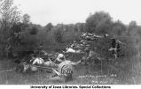 Cadets in rifle practice at Camp Macbride, The University of Iowa, 1914