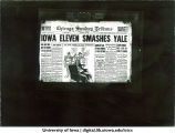 Headline announcing Iowa football victory over Yale, The University of Iowa, October 15, 1922