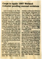 U.S. Army Corps Wetland Criterial, 1987