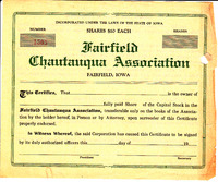 Chautauqua stock certificate