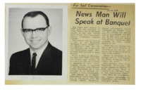 1966 - News Man Will Speak at Banquet