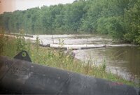 1993 Flood water being piped into the Iowa River