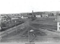Amana looking north from Woolen Mill early 1900s", Amana, Iowa, 1900s