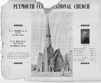 Plymouth Flyer A.L. Frisbie Pastor, P.H. Metcalf Ass't Pastor