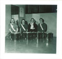 Scottish Highlanders with new drums, The University of Iowa, December 1957
