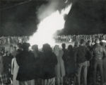 Homecoming bonfire and Pep Rally, 1945