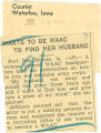 Wants to be WAAC to find her husband