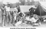 Cadet getting a shave at Camp Macbride, The University of Iowa, 1914