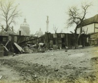 View of the Capitol from railroad tracks. 