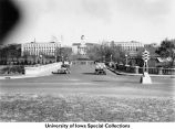 Iowa Avenue Bridge traffic, Iowa City, Iowa, 1920s