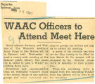 WAAC officers to attend meet here